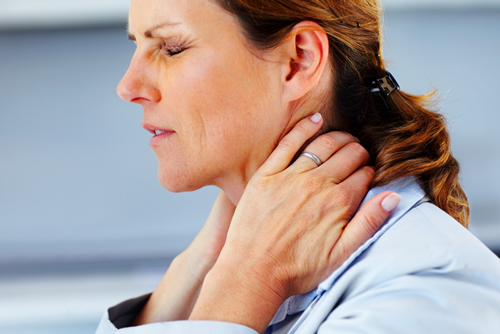 Lady with neck pain